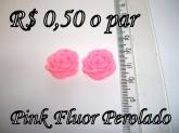 BiS25-PINGENTE PINK FLUOR PEROLADO-O PAR