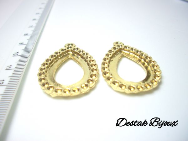 PIN33-PINGENTE GOTA DOURADO-O PAR