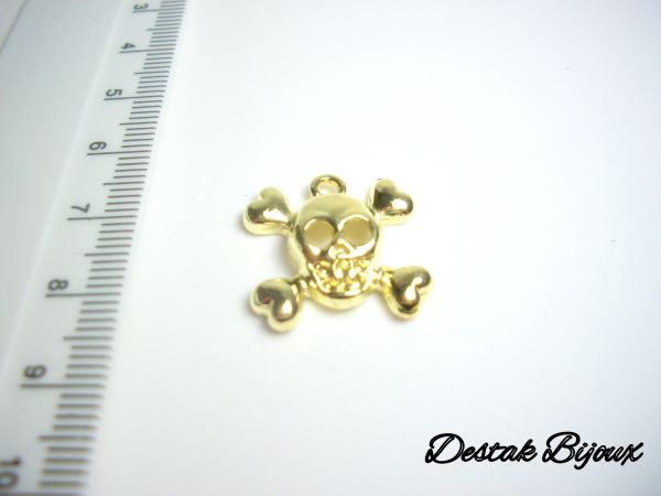 PIN37-PINGENTE CAVEIRA DOURADO-UNIDADE