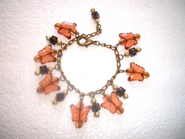 Pulseira marrom borboletas