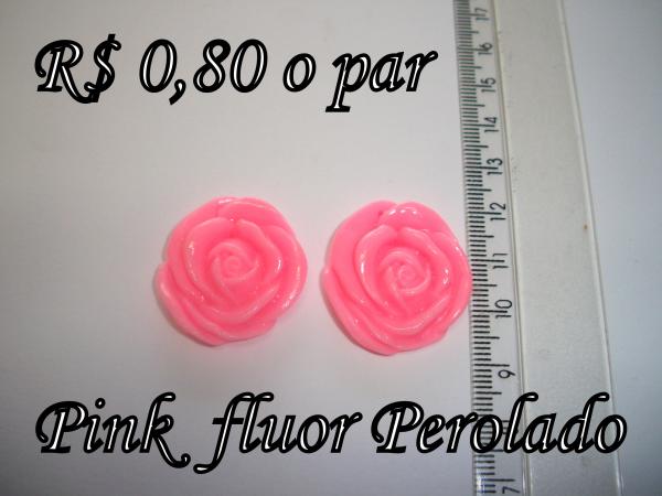 Bis64-PINGENTE PINK FLUOR PEROLADO-O PAR