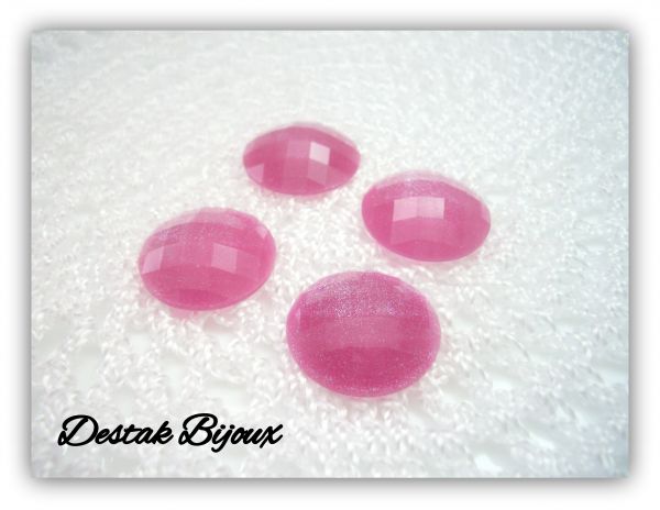 CHATOM REDONDO ROSA ENVELHECIDO GLITER 25MM-O PAR