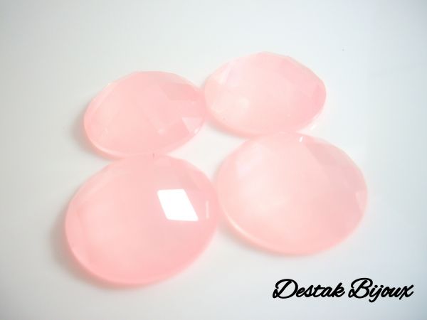 CHATOM RESINA TRANSPARENTE 25MM ROSA BEBÊ- O PAR
