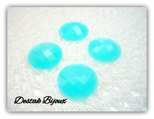 CHATOM RESINA REDONDO GLITER AZUL 25MM-O PAR